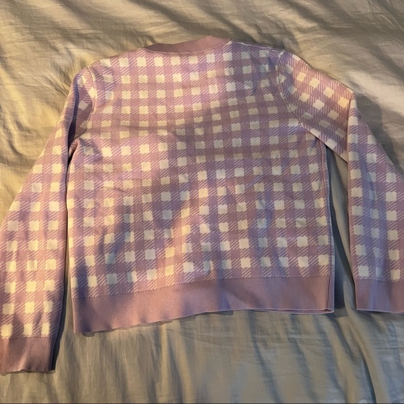 NWT Maje Mystyle Gingham Cardigan FR1/S Purple Parma *I SHIP SAME DAY!* - Picture 3 of 5